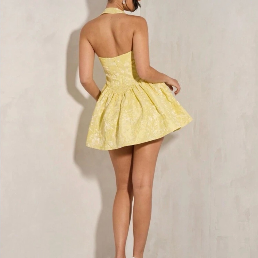 SHEIN Yellow Backless Dress
